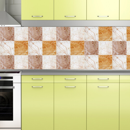 Ευέλικτα οικολογικά πλακάκια backsplash από PVC, ανθεκτικά αυτοκόλλητα τοίχου για έργα 2