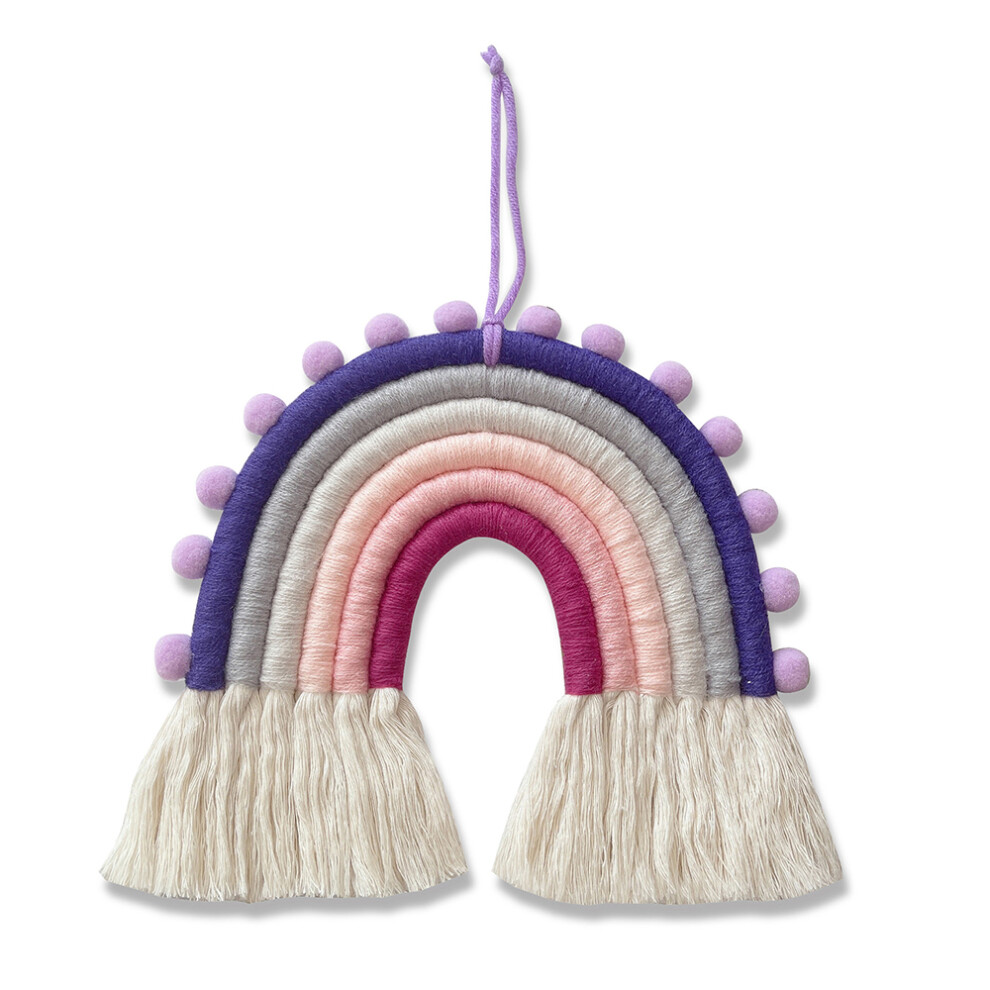 Boho Rainbow Wall Hanging, Handmade Weaving Ornament With Macrame Technique, Home Decoration And Colorful Tassel Decoration For Children's Room