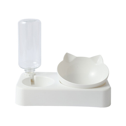 Pet Automatic Waterer Cats Feeder Food Container Bowl-L