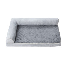 Pet Sofa Bed for Small Dogs with Double Headrest-Light Grey S