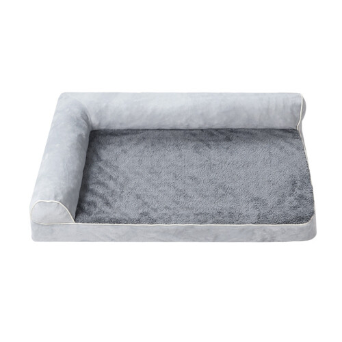Pet Sofa Bed for Small Dogs with Double Headrest-Light Grey S