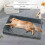 Pet Sofa Bed for Small Dogs with Double Headrest-Light Grey S 7