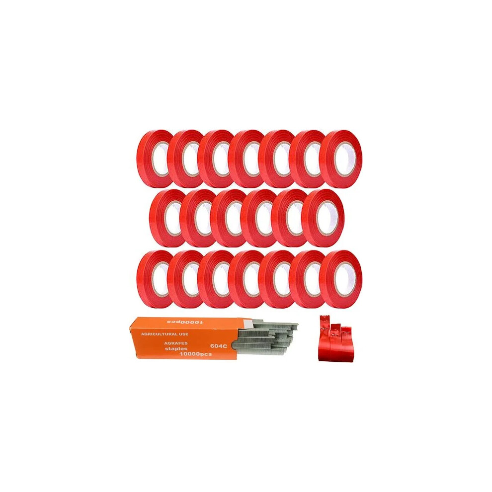 Weather-Resistant Non-Adhesive Polyethylene Tape, Bright Red Color For High Visibility, 21PCS 11Mm X 20M Rolls Included, UV Resistant Non-Fade Color-image-OPC-PN9ZQZK-NEW