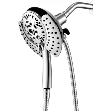 Doppelduschkopf mit Hochdruckfunktion, Handbrause und Regendusche – 150 cm langer, drehbarer Edelstahlschlauch