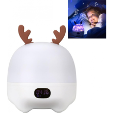 Projektionslampe mit Bluetooth-Lautsprecher, LED-Farbnachtlicht, Sternenhimmelprojektion, USB-Ambientelicht, Musikwecker