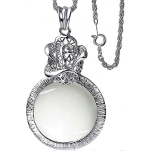 Vintage-Anhänger-Halskette mit Vergrößerungsglas, Schmuck, Vergrößerungsglas, Monokel, Sehvermögen erhöhen, silberfarben