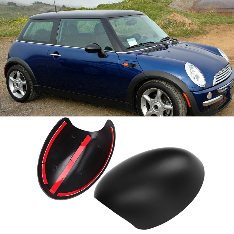 Pair Rearview Mirror Cap Cover For Mini Cooper R52 R50 R53 Black 4941364120071