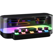 Tragbarer kabelloser Lautsprecher, Punk-Musikplayer, 20 x 11,5 x 8 cm, Audiogerät mit mechanischen Tasten, Stereo-Soundsystem mit