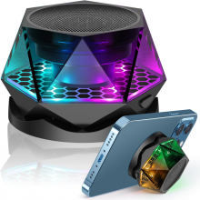 Magnetischer Bluetooth-Lautsprecher mit Farbwechsel, kleiner kabelloser Lautsprecher mit Magnetfuß, leistungsstark, einfach an Met