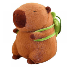 Capybara-Plüschtier, Cartoon-Capybara-Stofftier, Capybara-Plüschpuppe mit Schildkrötenrucksack, niedliche Capybara-Plüschfigur, ko