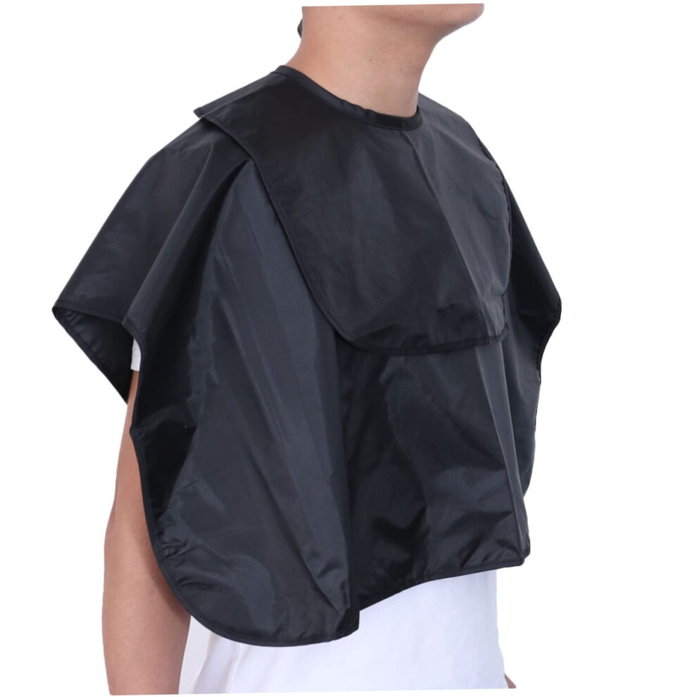 Salon Hairdressing Cloth Cape Black Nylon Waterproof AntiStatic Lightweight Adjustable HookLoop Hair Dye Perm Haircut