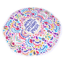 Telo mare rotondo Mandala, cerchio oversize in microfibra, coperta da spiaggia bohémien anti-sabbia, asciugamano multiuso ad asciugatura rapida,