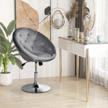 HOMCOM Swivel Dining Height Bar Stool Adjustable Armless Tub Chair Grey
