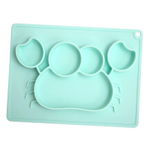 OnePiece Silicone Crab Shape Dining Tray Suction Cup Table Mat For Baby Feeding Bowls NonSlip 9Inch Size FoodGrade