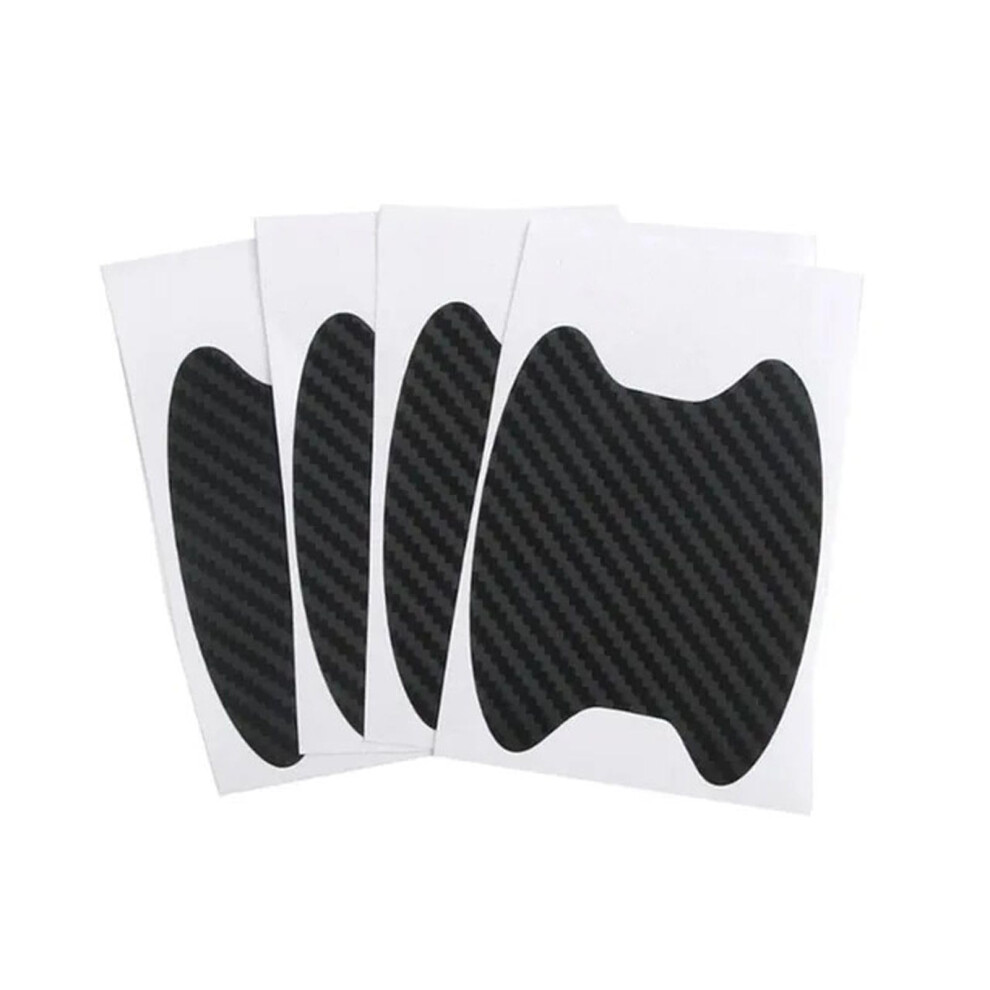 Car Door Sticker Decal 4Pack Carbon Fiber Scratchesresistant Cover Auto Handle Protection Film Exterior Styling Black 9105992423613