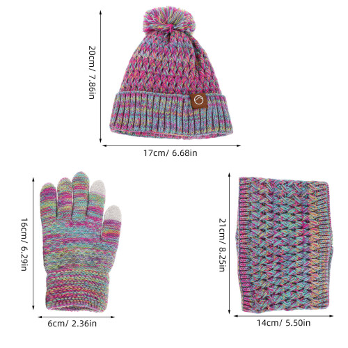 conjunto de inverno com chapéu, luvas e cachecol fleece 1