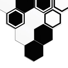Zelfklevende decoratieve wand-/vloertegels met zeshoekig patroon, gemakkelijk aan te brengen en te verwijderen, waterdicht en slijtvast, eenvoudig