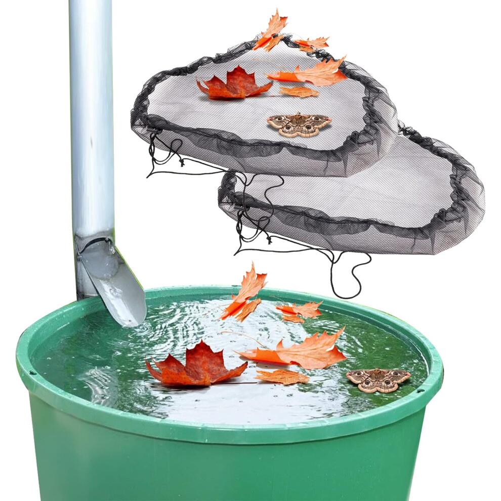 Rain Barrel Cover, Elastic Cord Secures Fine Mesh on Water Collection Buckets, Durable and Tear-resistant for Outdoor Garden Use (2pcs)-image-OPC-PNB2VF6-NEW