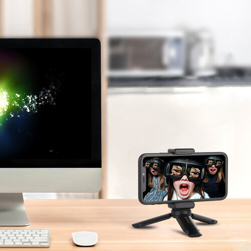 Portable Folding Mini Desktop Tripod Stand Holder for Camera & Phone Black 1