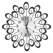 Living Room Decor Wall Clock Modern Crystal Embellished Silent Wall Watch, Gold Metal Non Ticking Timepiece for Kitchen Bedroom Office Use