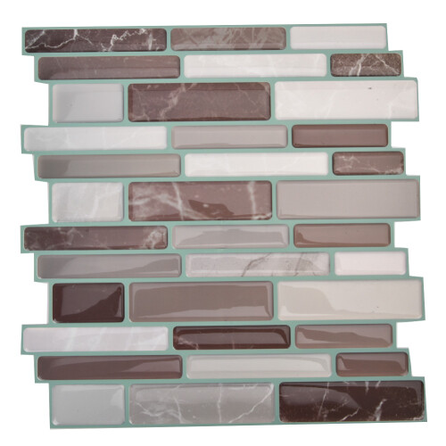 12X12 Αυτοκόλλητα πλακάκια τοίχου Backsplash με μαρμάρινο εφέ, παχιά, κολλώδη και φλούδα,