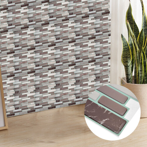 12X12 Αυτοκόλλητα πλακάκια τοίχου Backsplash με μαρμάρινο εφέ, παχιά, κολλώδη και φλούδα, 1