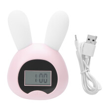 Einstellbarer Helligkeitstimer fürs Kinderzimmer, wiederaufladbare LED-Uhr mit weichem Silikon-Lampenschirm für eine gemütliche