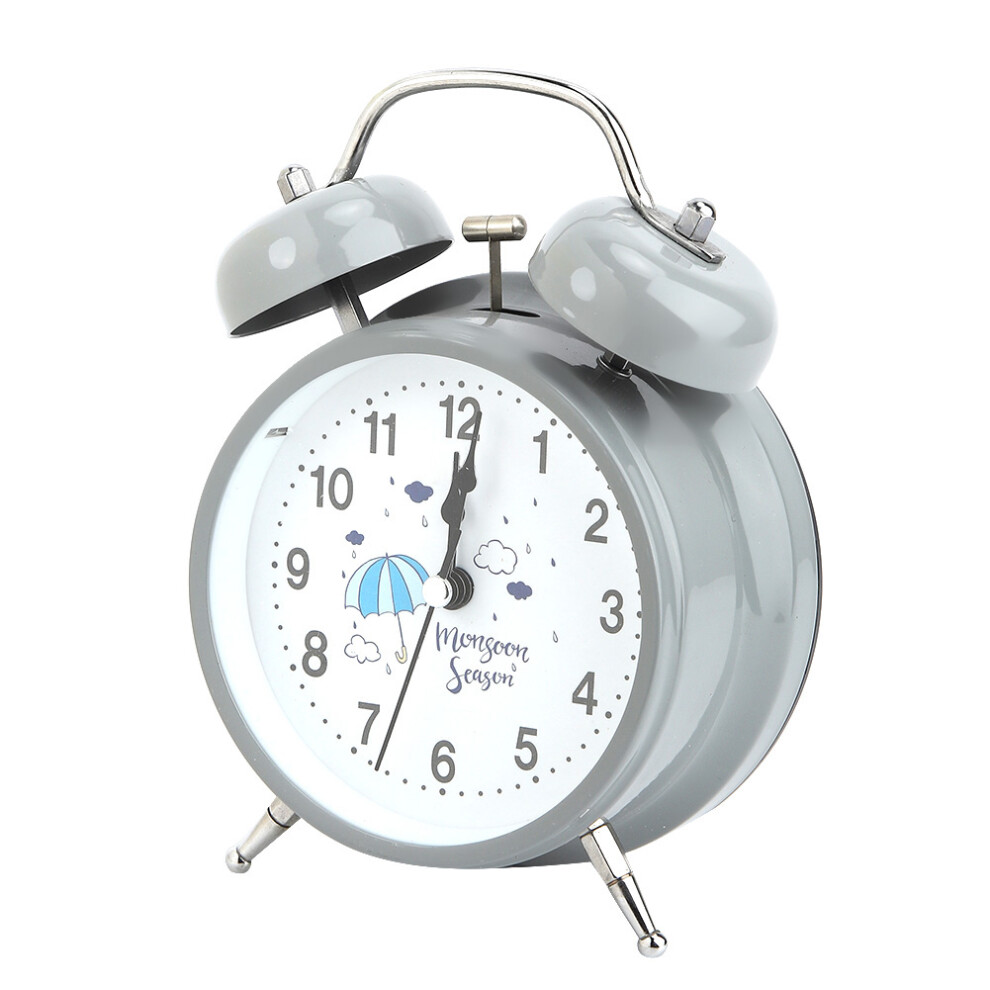 Stylish Cartoon Bedroom Decoration Alarm Clock, Loud Twin Bell Backlit Analog Alarm For Heavy Sleepers, Silent Non-Ticking Movement, Battery Operated