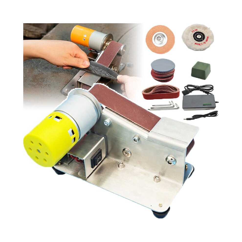 Electric Belt Grinder With Adjustable Speed And Sanding Belts For Knife Sharpening And Polishing 9339159476642