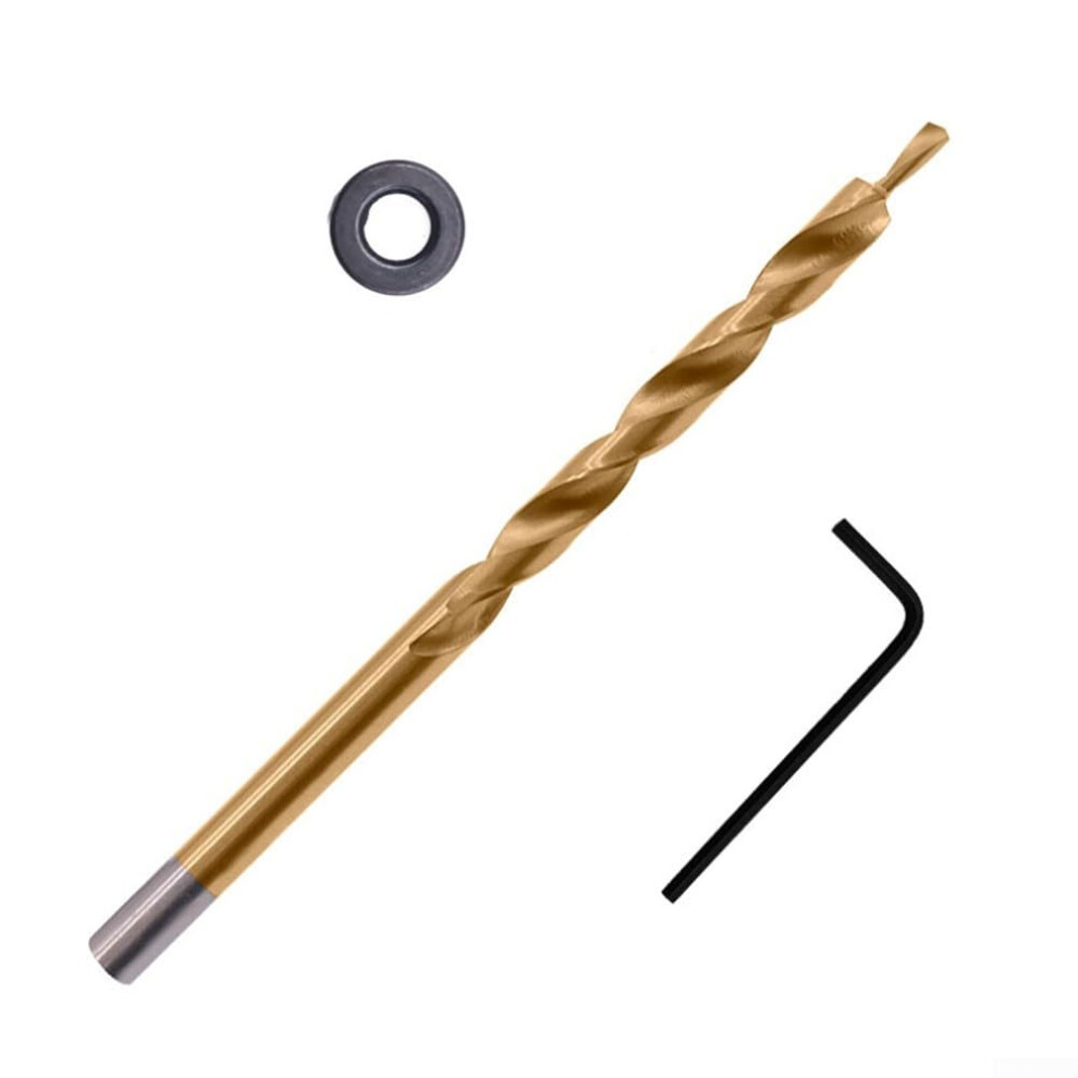 9/9 5Mm Round Shank Step Drill Bit Hss For Pocket Hole Jig, Includes Wrench And Limit Ring, Woodworking Drill Bit 9Mm 9323874213835