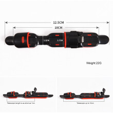 Langlebrischer Angelrutenrad Sitzclip - Verstellbar, Schwarz/Rot, 12,5 cm