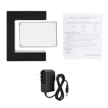 Cadeau original pour les mariages : cadre photo magnétique à lévitation rotative avec lumières LED, objet de décoration high-tech en forme de E.