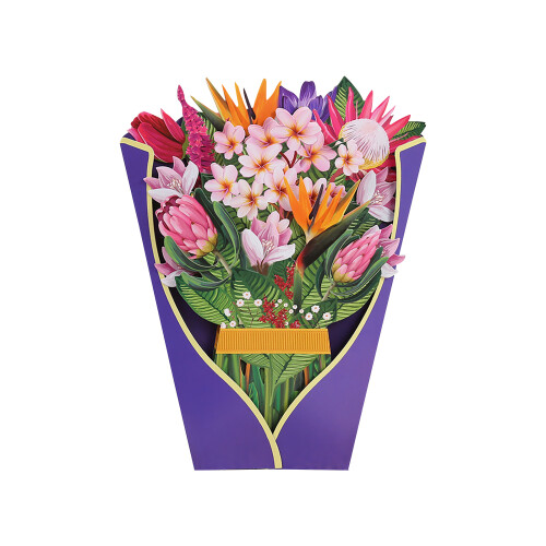 Δώρα για όλες τις περιστάσεις, Pop Up Cards, Όμορφη, 3D μπουκέτο λουλουδιών με τουλίπες,