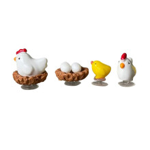 Accessoires pour terrarium à faire soi-même : statues d'animaux en résine, figurines de poulets miniatures, décoration pour jardin féérique,