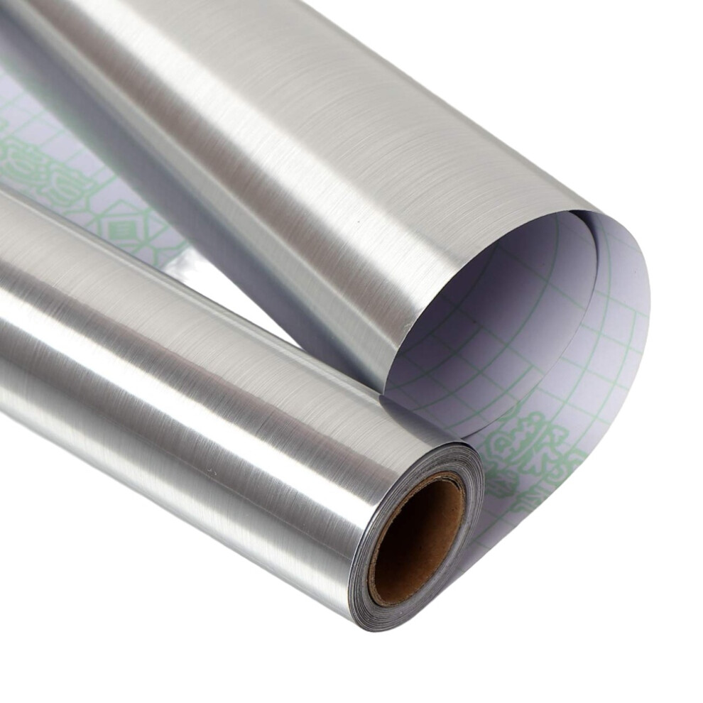 Removable Contact Paper, Metal Look Peel And Stick Vinyl Film, Self Adhesive Waterproof Wallpaper For Kitchen Backsplash, Cabinet, Appliance, Heat Res 9094122289529