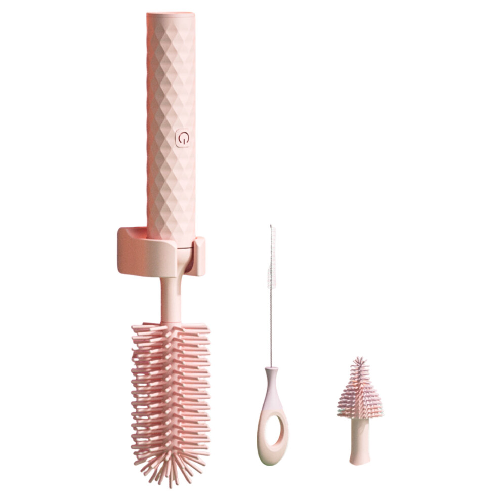 ( 3Pcs) Mam Bottle Brush Set Electric Bottle Cleaner For Mam Bottles Electric Pink