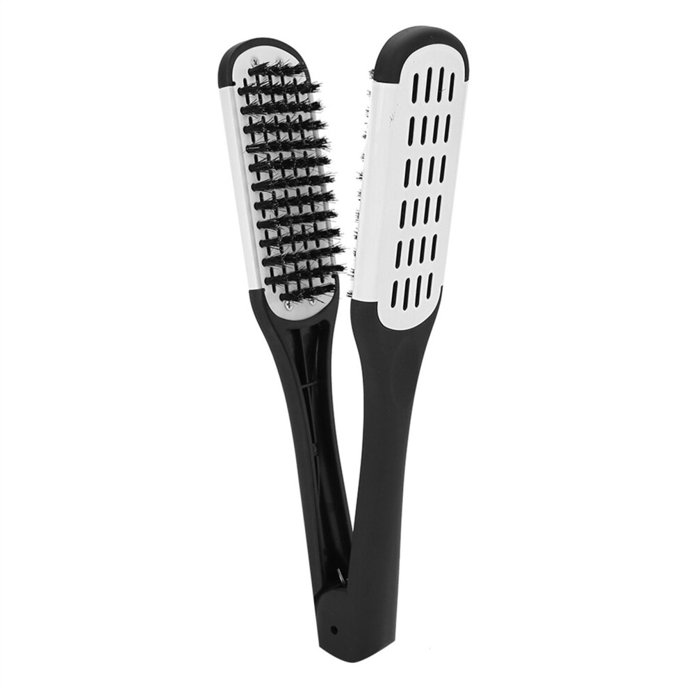 V Shaped Clamp Comb Hair Straightening Comb Anti Static Bristles Ergonomic Handle Smoothen Scales