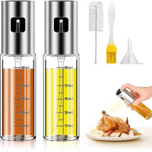 2-pack olieverstuiver, olieverstuiver voor bakolie, heteluchtfriteuse, glas, 100 ml