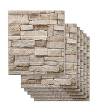 3D-wandpanelen, schuim, 3D-baksteenbehang, zelfklevend, kunststeen, wandpaneel, zelfklevend behang (20 stuks, steenkleur)