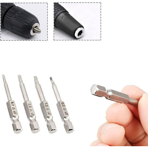 13-piece triangular screwdriver bit set with magnetic hex shank. Ideal for screwdrivers. 1