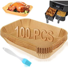 Papel manteiga para fritadeiras elétricas, 100 unidades, retangular 22x14cm, forro de papel vegetal para Ninja AF300EU AF400EU, Foodi, Princ