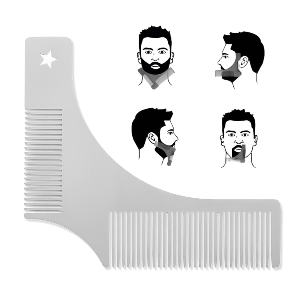 Men's Beard Stencil  Stainless Steel Beard Shaping Template For Men Beard Styling And Shaving