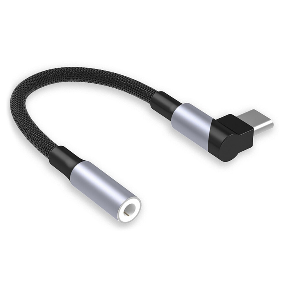 90 Degree Angled Type C Male To 3.5Mm Female Converters Cable Usbc To 3.5Mm Audio Adapter For Headphones And Calls 9323874214443