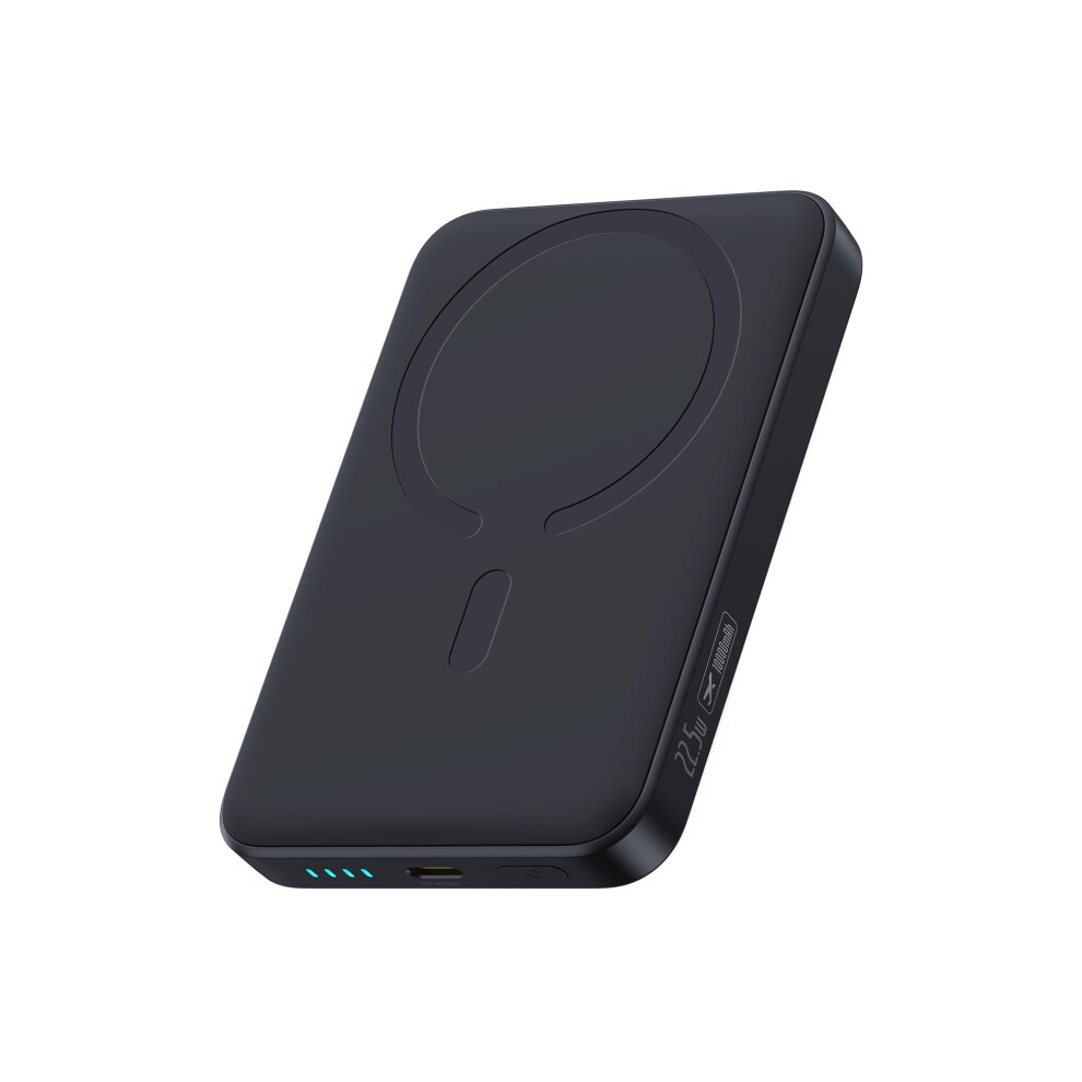 (Black) Baseus Enerfill Magsafe 10000Mah 22.5W Magnetic Power Bank With Usb-C Wireless External Battery - Mini Power Bank Compatible Black