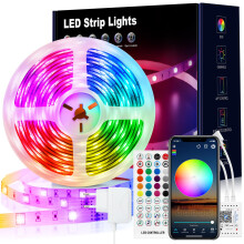 (Red/Green/Blue) VKH LED Strip 10m, Bluetooth RGB LED Strip 10m Self-adhesive, with Remote Control and App, LED Fairy Light
