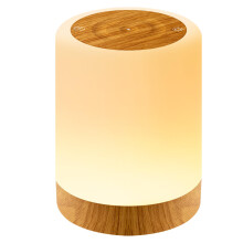 (Brown (Upgraded Version)) Auxmir Night Light Bedside Lamp, touch-adjustable, 256 RGB colors and 4 modes, wireless USB rechargeable, timer.