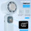 (Azul) Portable Fan, USB Rechargeable, Battery Powered, Snowflake Effect, 5 Speed Settings, Foldable, Mini 5