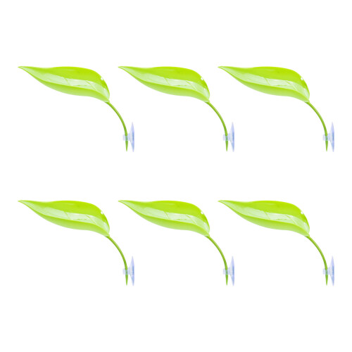 6PCS Reptiles Basking Platform Leaf for Turtles and-Light Green