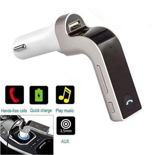 G7 Bluetooth Car Kit Hands-free FM Transmitter Radio Player Charger - USB 1