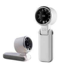 (White) 3600mAh Mini Portable Fan, USB Rechargeable Fan, 5 Speed Settings, 180 Adjustable, Personal Fan with LED Display